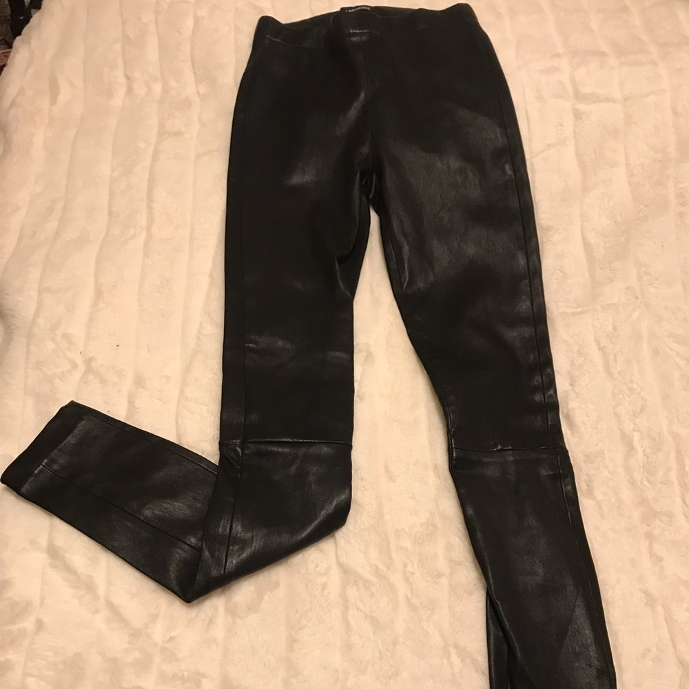Black leather leggings
